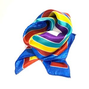 Rainbow Box Print Square Neckerchief Bag Scarf